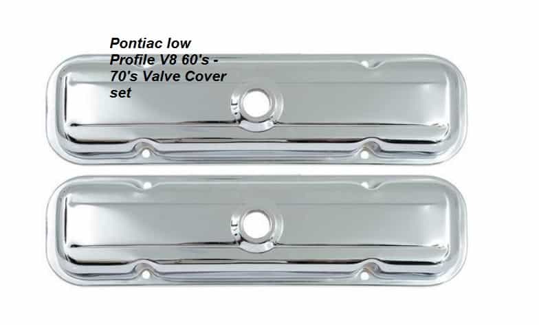 Rocker Cover Set: Pontiac 59-81 v8 Chrome SHORT